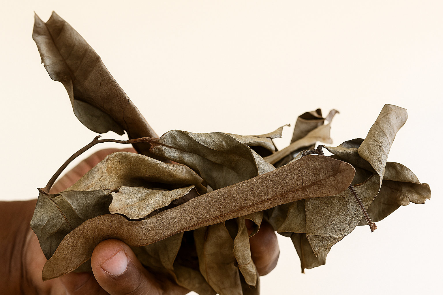Dried Jamaican guava leaves used for gut support, diarrhea, blood sugar, and skin care