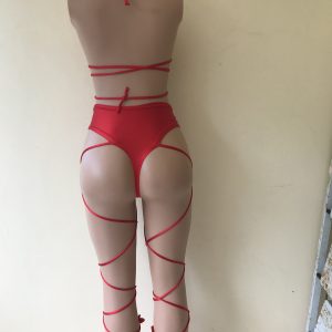 Inferno Inferno red strappy two-piece set back view
